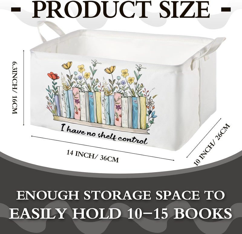 Marsui Book Lover Gifts TBR Book Storage Basket to Be Read List Storage Bin Bookish Accessories Bookworm Gift for Club Members Student Teacher Reading Accessories (Multicolor,I Have No Shelf Control) - Image 3